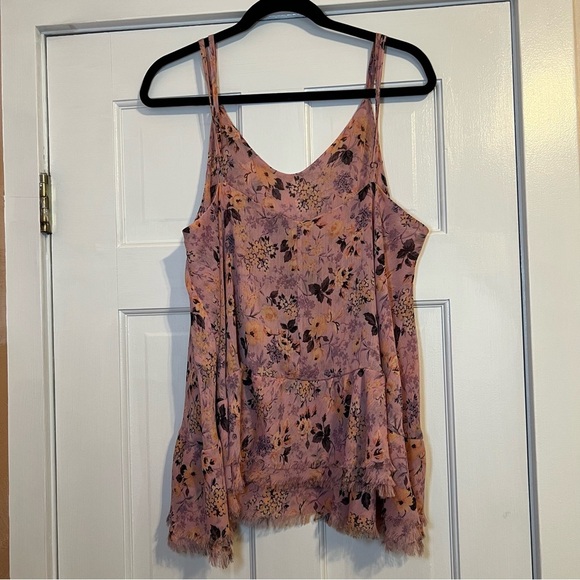 #72 BRANDY MELVILLE PINK FLORAL PEPLUM TANK/TUNIC TOP $40 - Picture 2 of 5